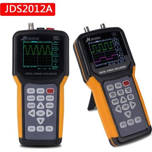 EU Inventory Portable Oscilloscope JH JDS2012A 20MHz Bandwidth 2 channel Mini Handheld Digital Storage Oscilloscope +Multimeter