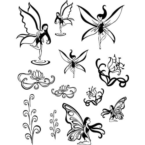 Wings girl Transparent Clear Stamps for DIY Scrapbooking/Card Making Fun Decoration Supplies ST0208