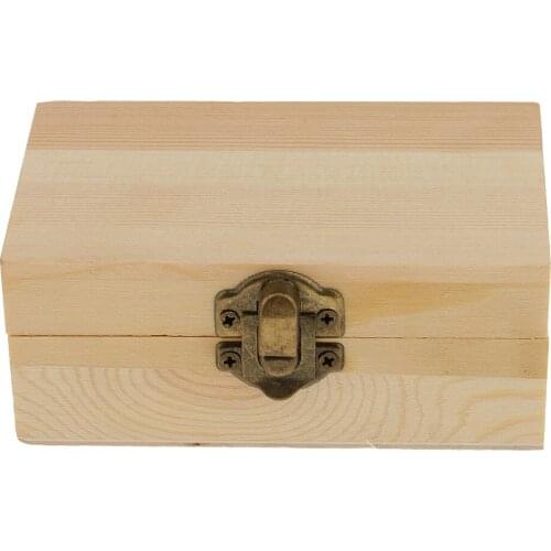 Blank Rectangle Mini Wooden Box Jewelry Box Case for Painting Craft Decorate