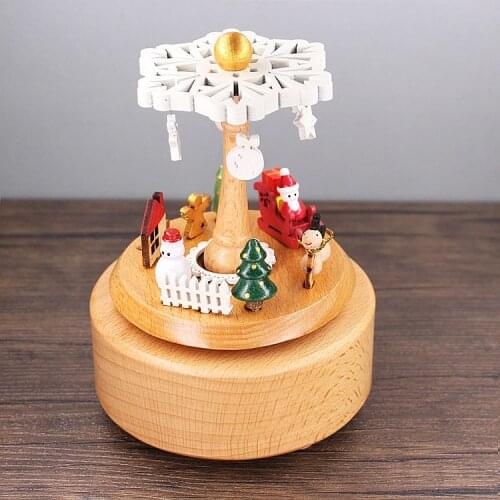 Christmas music box wooden handicrafts creative Christmas gifts Christmas decorations, gifts