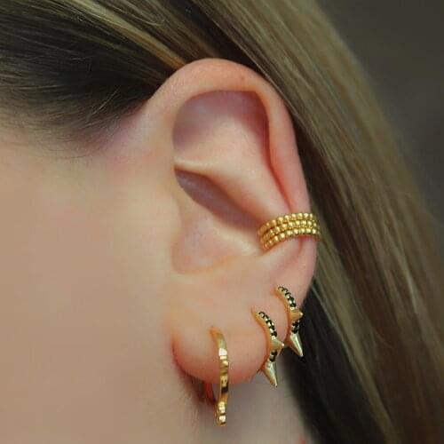 Cute sparking mini Earrings For Women Men 100% 925 sterling silver Rivet Spike Earrings Rock Party minimalist tiny Jewelry