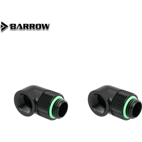BARROW 2pcs G1/4'' thread 90 degree Rotary Fitting Adapter Rotating 90 degrees Gold Black Silver White water cooling Adaptors