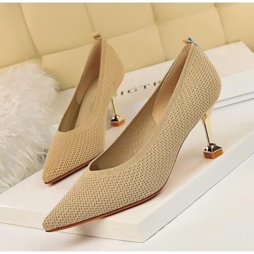 BIGTREE 2020 New Fashion Women‘s Pumps V-shaped Pointed Toe High Heels Ladies Shallow High Heels Outside Shoes Party Women Shoes