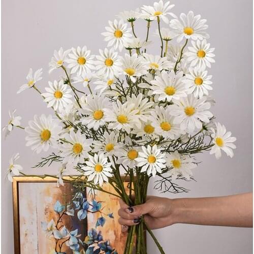 Home Decoration 5-head Simulation Daisy Artificial Flowers Dutch Persian Chrysanthemum Chamomile Wedding