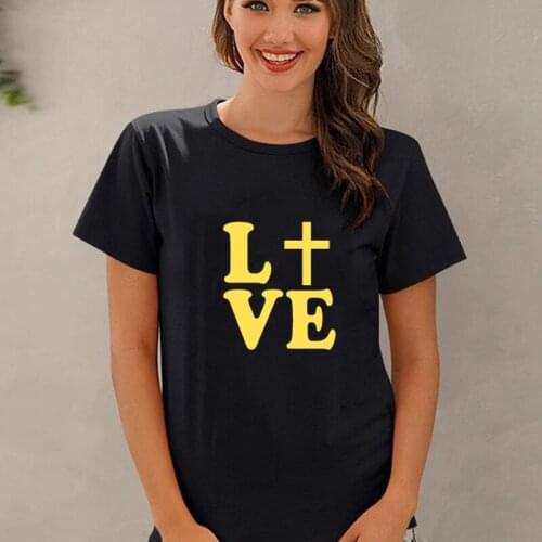 New Style Cartoon Jesus Christian Female T Shirt Jesus Is Magical & Jesus Is Love for Faithful People Graphic Tops Casual Cotton