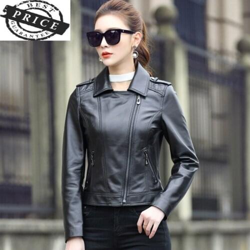 Natural Sheepskin Coat Female Genuine Leather Montone Jacket Women Short Slim Outwear Spring Autumn Clothes 2021 LWL15a0