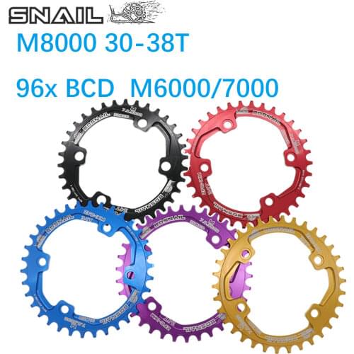 Snail Chainring Round for Shimano M7000 M8000 M9000 30T/32T/34T/36T/38T tooth 96 BCD Narrow Wide Cycling Bike Bicycle Chainwheel