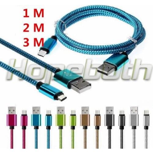 1m 2m 3m Braided Fabric Type C Accessory Bundles Usb line for Samsung s8 Nokia N1/Letv max/Pro/Xiaomi Mi4c for Nexus 5X 6P