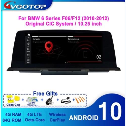 AVGOTOP Android 10 Car Radio For BMW BMW 6 Series F06 F12 CIC NBT System Wifi Multimedia Audio System