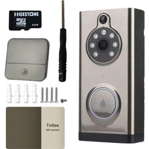 Higestone Wireless WiFi Smart Video Doorbell Camera IP Ring Door bell Two Way Audio APP Control iOS Android Battery Powered