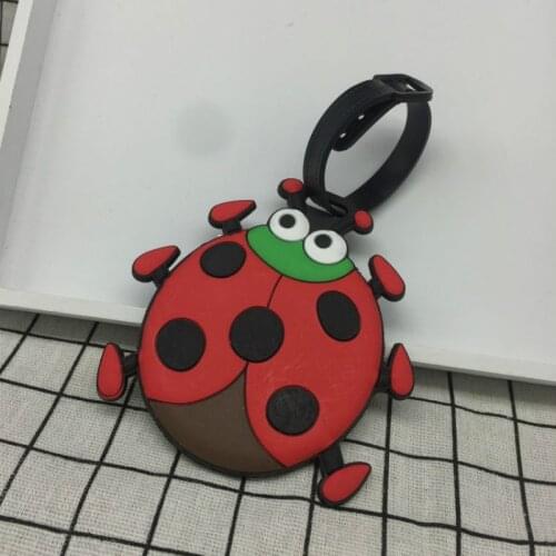 Cute Ladybug Luggage Tag Travel Accessories Silicone Travel Backpack Suitcase Baggage Boarding Luggage Tags