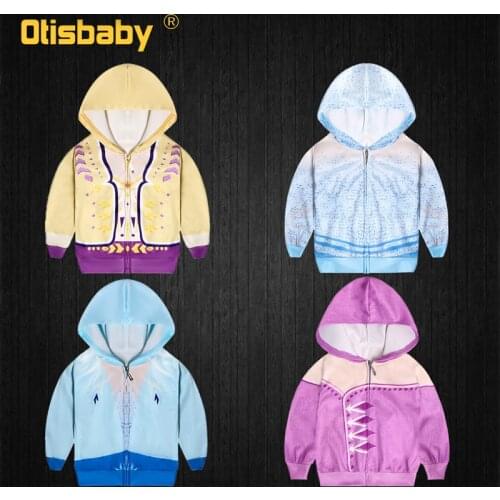 Snow Queen 2 Christmas Elsa Jacket for Girls Winter Childrens Party Hooded Coats Halloween Elsa Costume Fantasia Elza Clothing