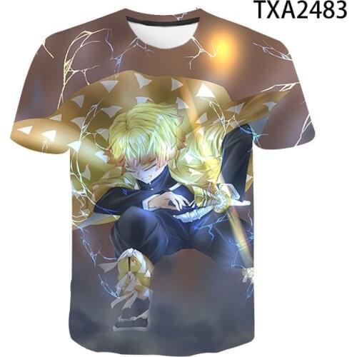 Demon Slayer T Shirt Men Hip Hop Japanese Anime Kimetsu No Yaiba T-shirt Kawaii Cartoon Cotton Tanjiro Kamado Graphic Tees Male