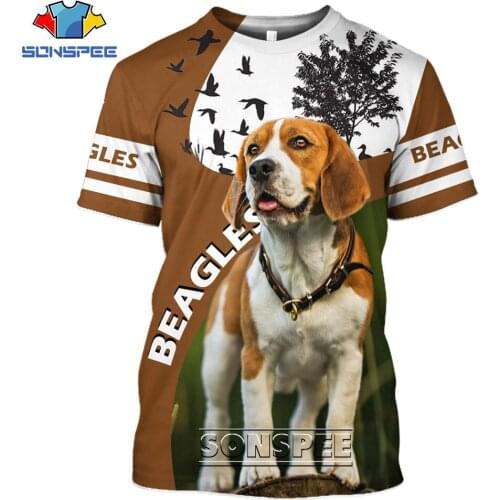 SONSPEE Beagles 3D Print Dog Animals T-shirts Mens Women Casual Hip Hop Funny Short Sleeve Fitness Streetwear Tees Tops Shirt
