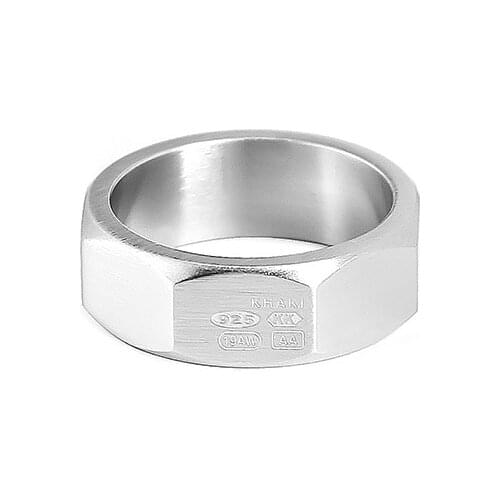 Korean Niche Designer Nut Lettering Ring Minimalist Ins Net Red Same Style Men And Women Index Finger Trend Jewelry