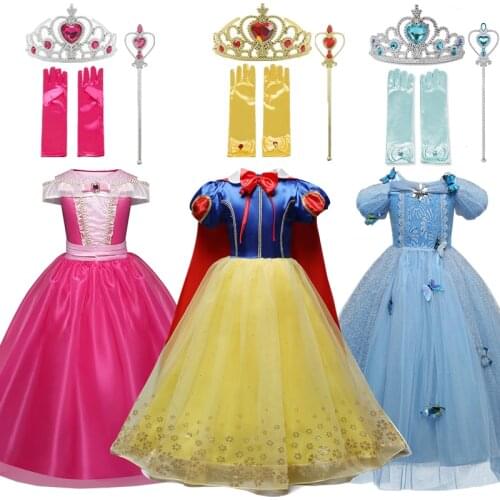 Girls Cosplay Princess Costume For Kids Halloween Party Dress Children Clothes