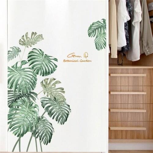 Creative Plant Room Wall Decoration Wall Sticker DIY Beach Tropical Palm Leaves Wall Stickers Modern Art Vinyl Decal Wall Mural