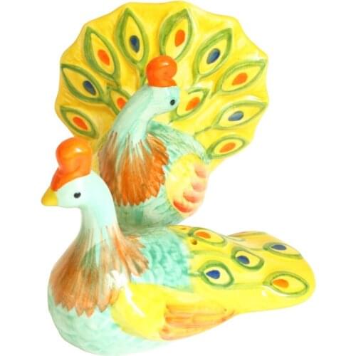 Creative Hand-painted Salt and Pepper Shakers Cartoon Jars for Spices Yellow Peacock Shaped Spice Jar for Steak Barbecue Picnic