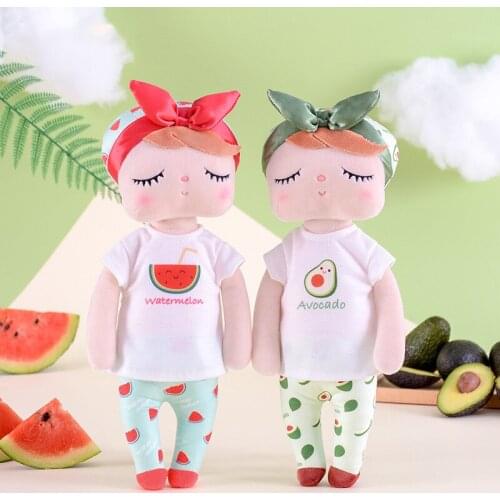 34cm Dolls Toys For Girls Baby Beautiful Fruit Angela Cute Rabbit Soft Plush Stuffed Animals For Kids Infant Gifts