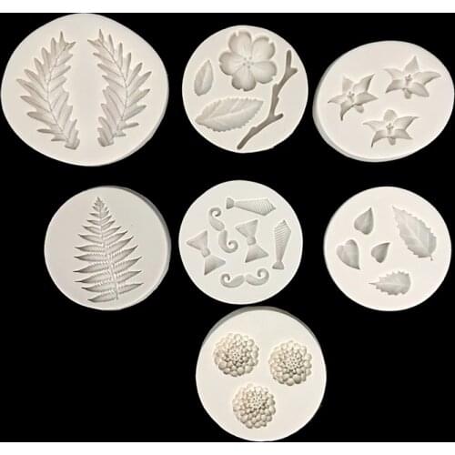 Minsunbak Flowers green leaf shape chocolate mold Cake decoration Sugar craft tools