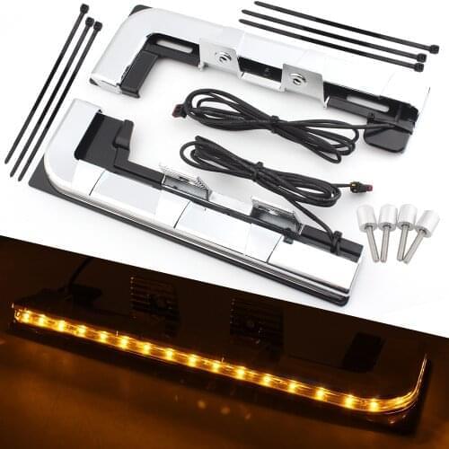 Motorcycle LED Engine Light Panels W/ Amber DRL/Turn Signals Trim Daytime Running Light For Honda Goldwing GL1800 2018 2019 2020