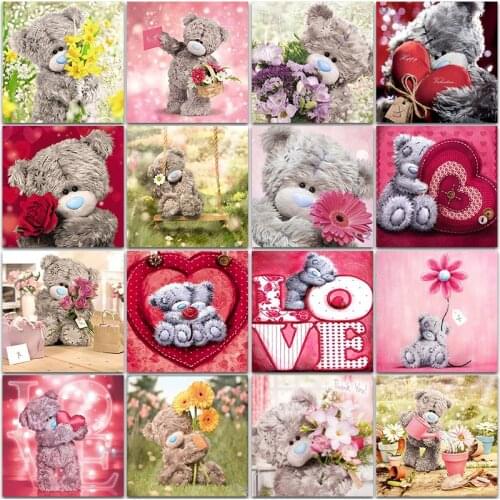 5D Diamond Painting Kit Paint Cartoon Love Teddy bear Flower Doll Full Square&Round embroidery mosaic Cross stitch Home Decor
