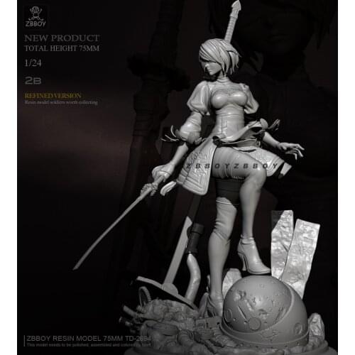 H75mm 1/24 Resin model kits beauty DIY toy self-assembled TD-2694