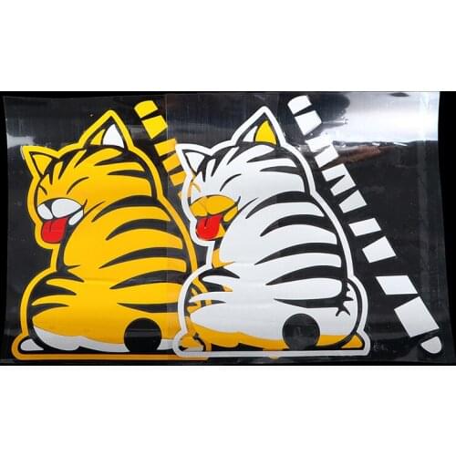 New Creative Cat Moving Tail Paw Car Sticker 3d Rear Windscreen Wiper Cartoon Car Decal Sticker External Accessories