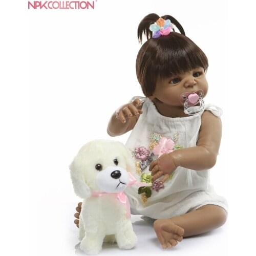 NPKCOLLECTION 56cm Lifelike full silicone Reborn Baby Dolls Girl Silicone Bebes Reborns Realistic bonecas bebe Dolls Cute Toy