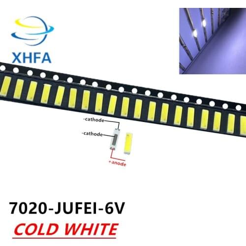 50PCS/LOT Original JUFEI LED 7020 light-emitting Light Beads High Power1W 6V 90LM Cool white For LED LCD TV Backlight new