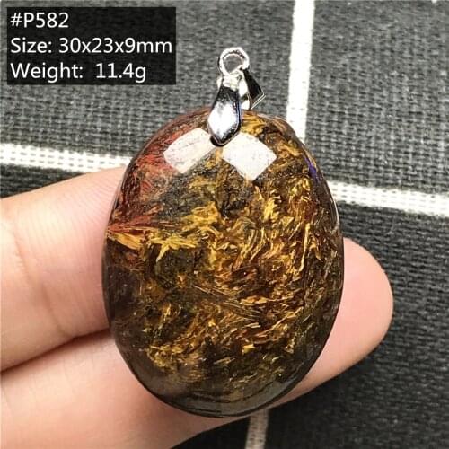 Necklace Pendant Pietersite Jewelry For Woman Lady Man Natural Red Crystal Silver 34x21x8mm Beads Namibia Energy Gemstone AAAAA
