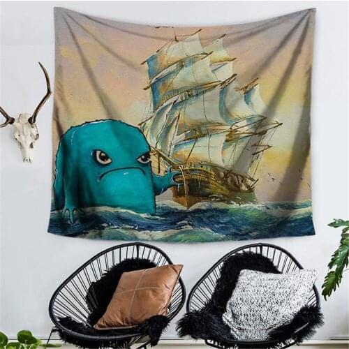 Psychedelic Valance Octopus Monster Tapestry Dormitory Background Cloth tapestries Decorative Cloth