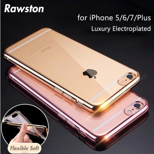 Luxury Plating Chrome Bumper for Coque iPhone 8 7 6s Plus 5s SE Case Electroplating Soft Silicone for Cover iPhone 7 Phone Cases