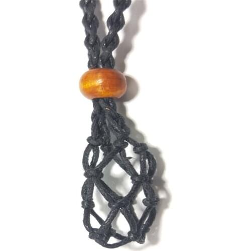 Handmade retro woven wax rope net bag DIY Bracelet Necklace Jewelry Rough stone net bag Necklace Cord Empty Stone Holder