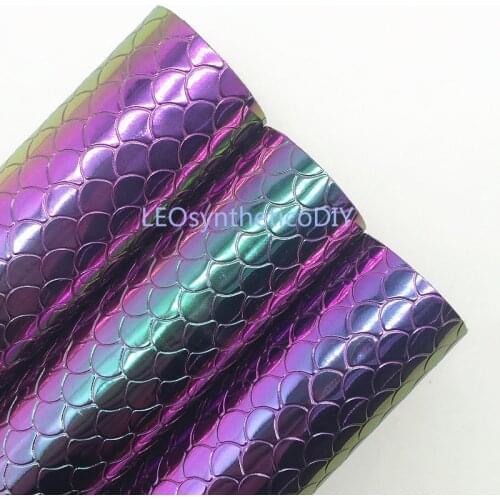 1PC 21X29CM Mermaid Faux Leather Fabric, Synthetic Leather Fabric Leather Sheets For Making Bows LEOsyntheticoDIY T258B