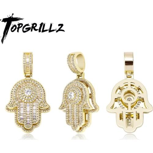 TOPGRILLZ 2020 New Hand Pendant Necklace With 4MM Tennis Chain High Quality Micro Pave Iced Out Cubic Zirconia Hip Hop Jewelry