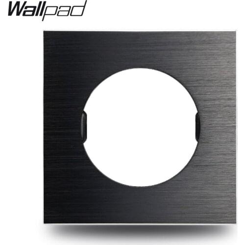 Wallpad L6 DIY Black UK EU Universal Brushed Aluminum Wall Switch Socket Metal Plate Free Combination, 86*86mm
