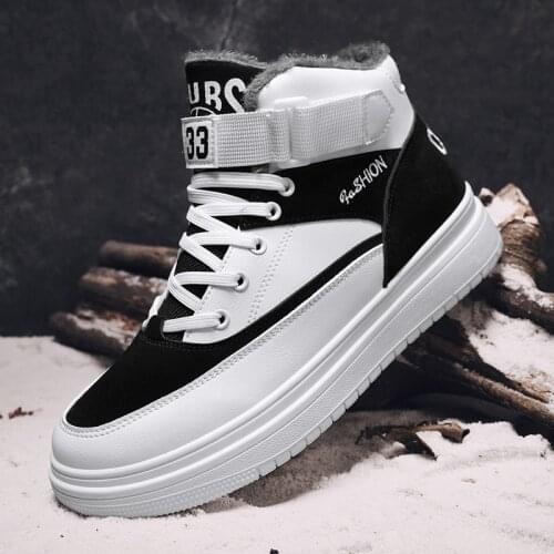 2021 Unisex High Top Autumn Winter Warm Plush Ankle Snow Boots Men Work High Top Shoes Women Dance Footwear Platform Sneakers