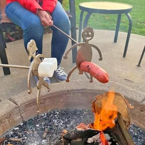 Funny Hot Dog Boy Barbecue Fork Mushroom Girl Grill Fork Meatball Outdoor Barbecue Sausage No Grill Garden Skewers Pot Skew C1V0