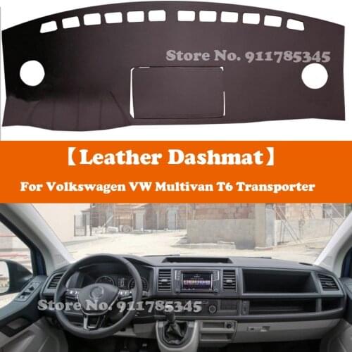 Suede Leather Dashmat Car-Styling Dashboard Cover Pad Sunshade Carpet Accessories For Volkswagen VW Multivan T6 Transporter
