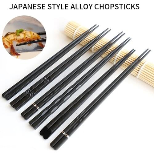 1 Pair Japanese chopsticks Alloy Non-Slip Sushi Food sticks Chop Sticks Chinese Gift reusable chopsticks
