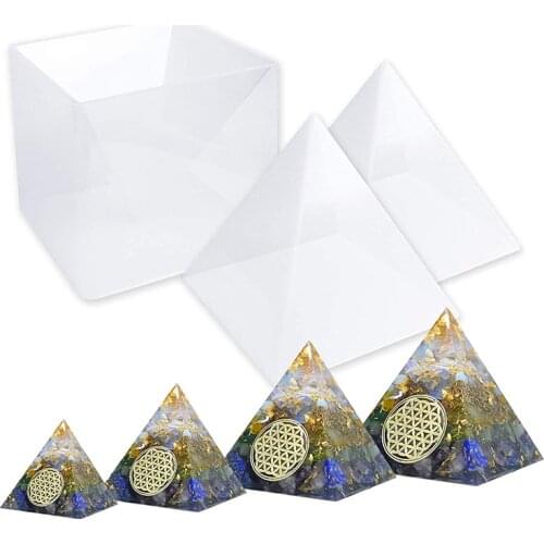 15cm Large Pyramid Epoxy Resin Mold, Pyramid Molds for Resin, DIY Orgonite Garden Home Decoration Concrete Plaster Silicone Mold