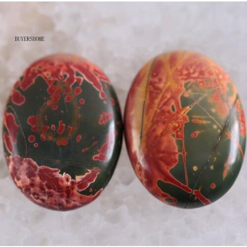 2Pcs/Lot 22x30MM Oval Natural Stone Bead Picasso Jaspers CAB Cabochon For Jewelry Making DIY Bracelet Necklace K512