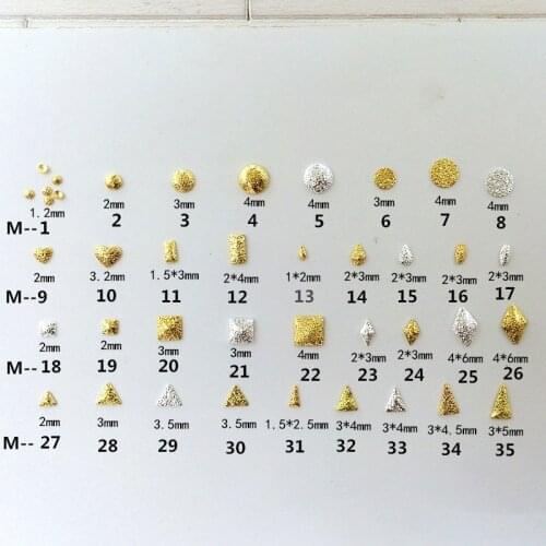 200pcs/pack Japan Nail Art Alloy Scrub Rivets Studs Square Long Triangle Metal Accessories for Women Photothera Nail Polish DIY