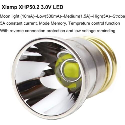 26.5mm 5A XHP50.2 3V XHP50 Lamp Cap Mode Memory Tempreture Control LED Bulb Drop-in for P60 P61 6P 9P M5 M6 501B 502B Flashlight