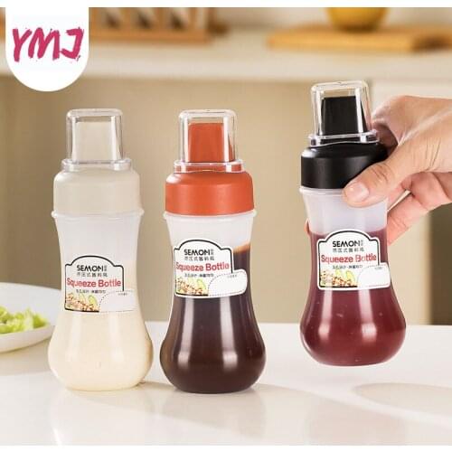 350ml 5 Holes With lidCondiment Squeeze Bottles,For Ketchup Mustard Mayo Hot Sauces Bottles Olive Oil Dispenser Kitchen Gadget