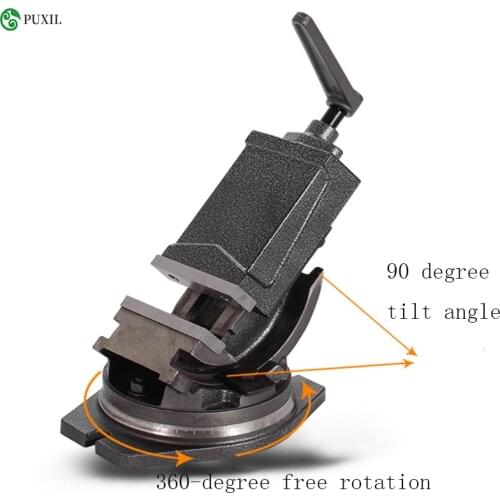 4 Inch Inclinable Angle Solid Flat Tongs 360-Degree Rotary Precision Taper Vise Precision High Quality Fat Tongs