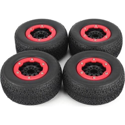 4pcs 110mm Rim Rubber Tyre Wheel Set Kit Spare Parts Accessories For Traxxas Slash 4X4 HPI HSP Short Course Car Model