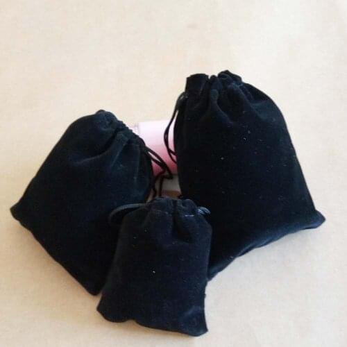 50pcs 7x9 10x12 Black Velvet Bags Jewellery Pouch Gift Bags Wedding Drawstring Bag Woman Jewelry Display Gift Packaging Bag Diy