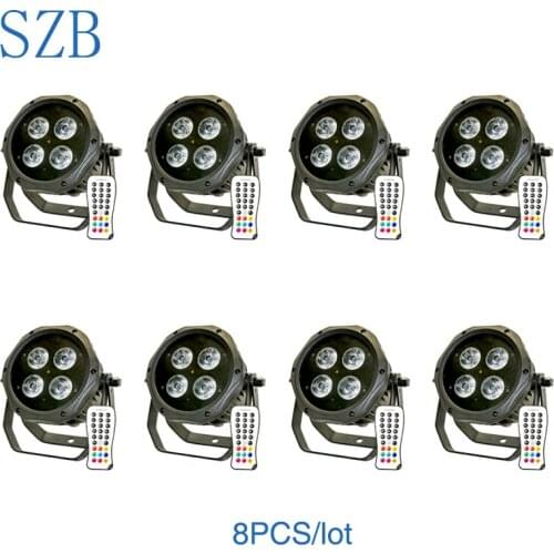 8pcs/lot 4x18W Waterproof High Brightness Batttery LED 6in1 Par Light Wireless DMX for Nightclub Wedding Party Light/SZB-G3034A
